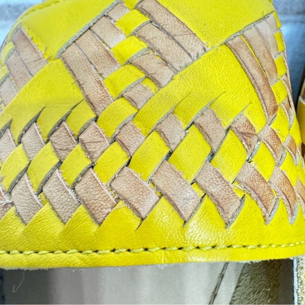 Latigo Yellow Woven Peep-Toe Flats - Picture 8 of 13